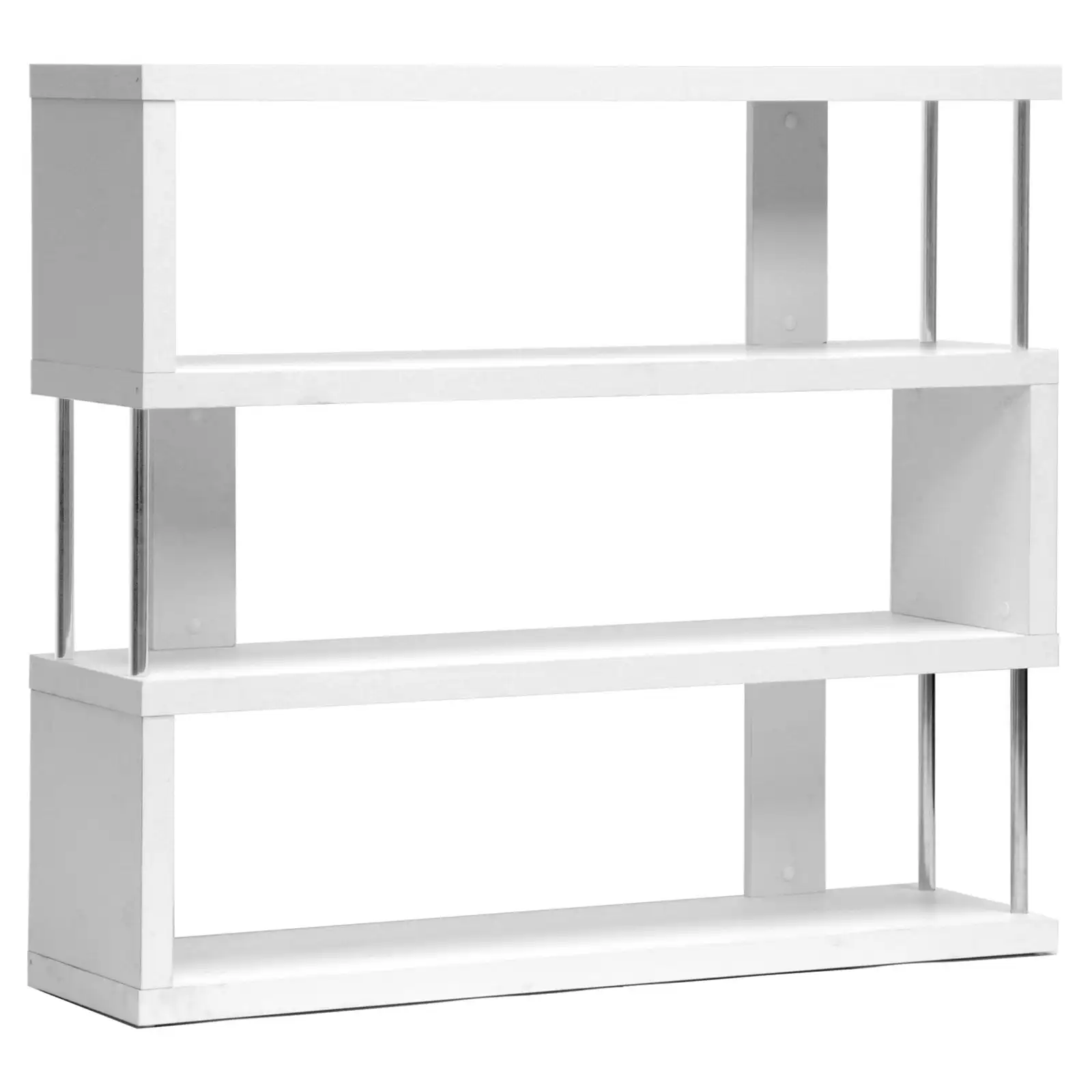 

Baxton Studio Barnes 3-Shelf Modern Bookcase - White