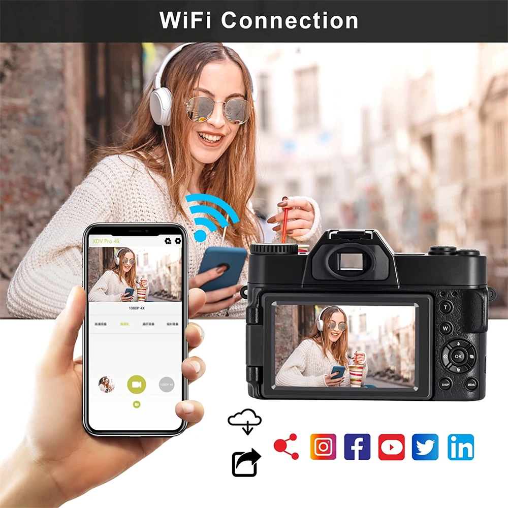 3" flip screen 4k selfile camcorder