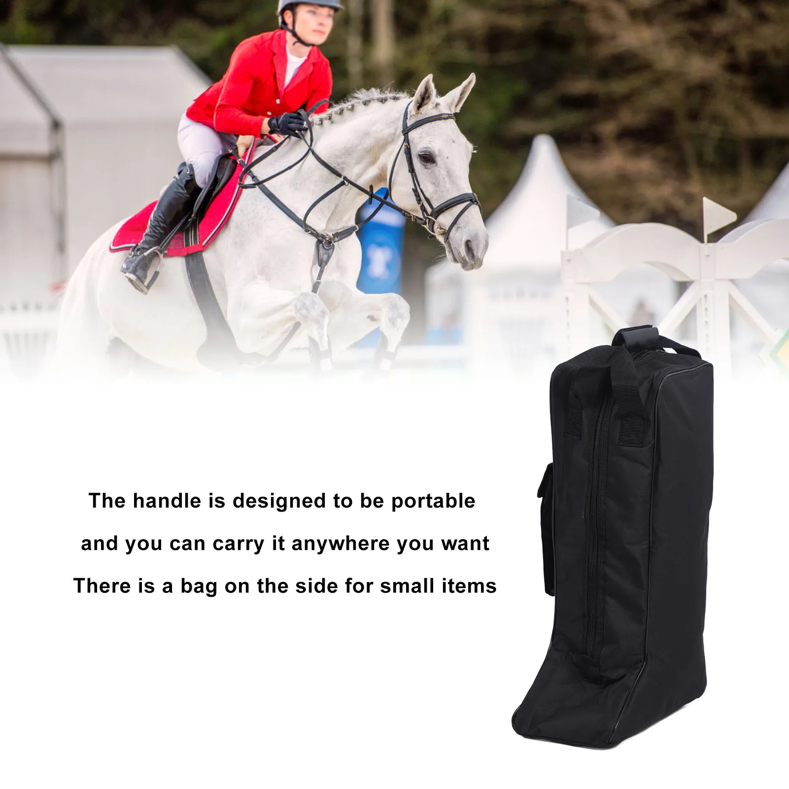 Travel Boot Bags Handle Design Waterproof Oxford Cloth and Leather Portable Boots Storage Bag for Travel