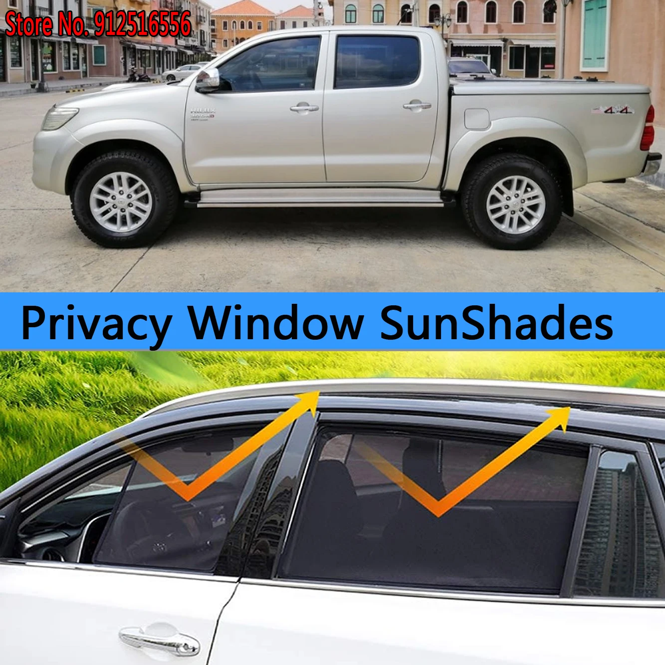 

Side Sun Shade Shading Protection Window SunShades Sunshield Accseeories For Toyota Hilux Vigo AN10 AN20 AN30 2004 - 2015 2005