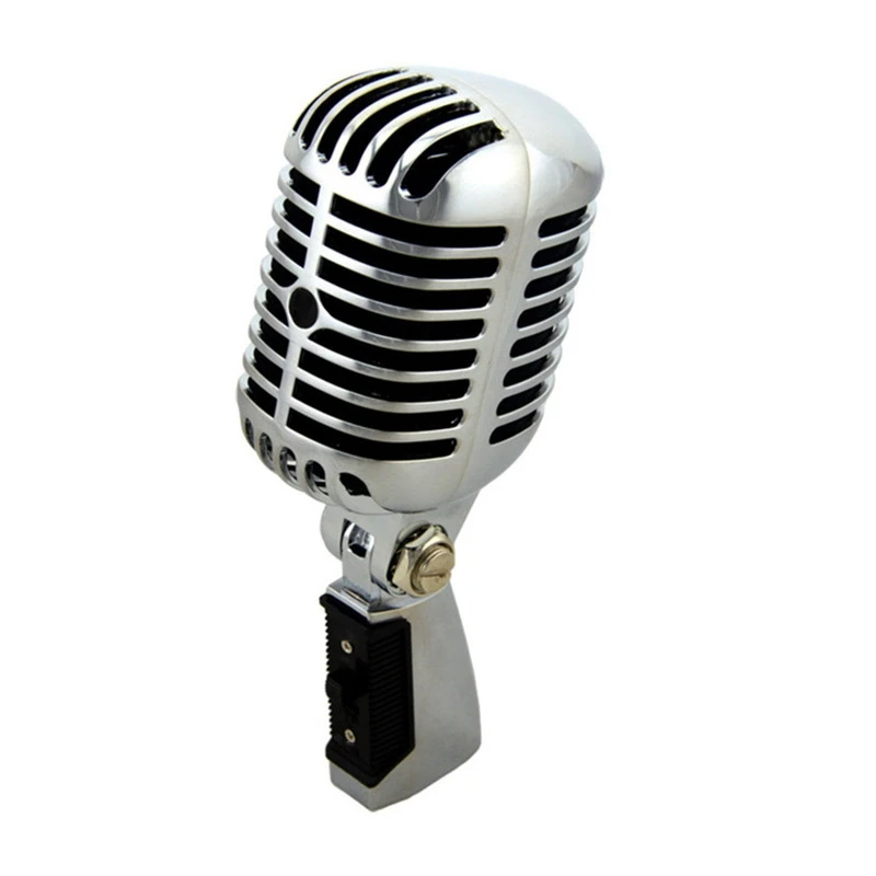 

Professional Wired Vintage Classic Microphone Good Quality Dynamic Moving Coil Mike Deluxe Metal Vocal Old Style Ktv Mic Mike