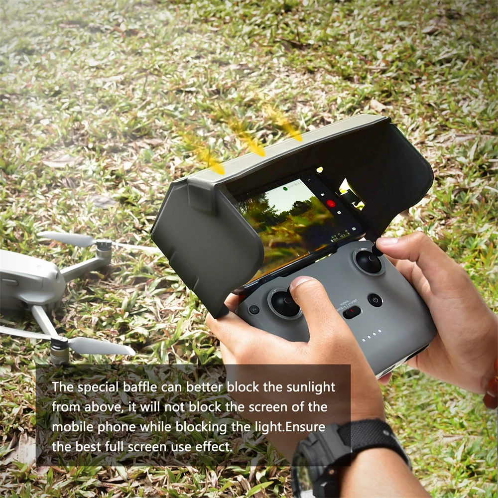 UAV Sun Hood Sunshade for DJI Mini 2 SE/Mini 3 Pro/DJI Air 2S/Mavic 3 Controller Accessories for 4.4-7.1inch Smartphone Screen