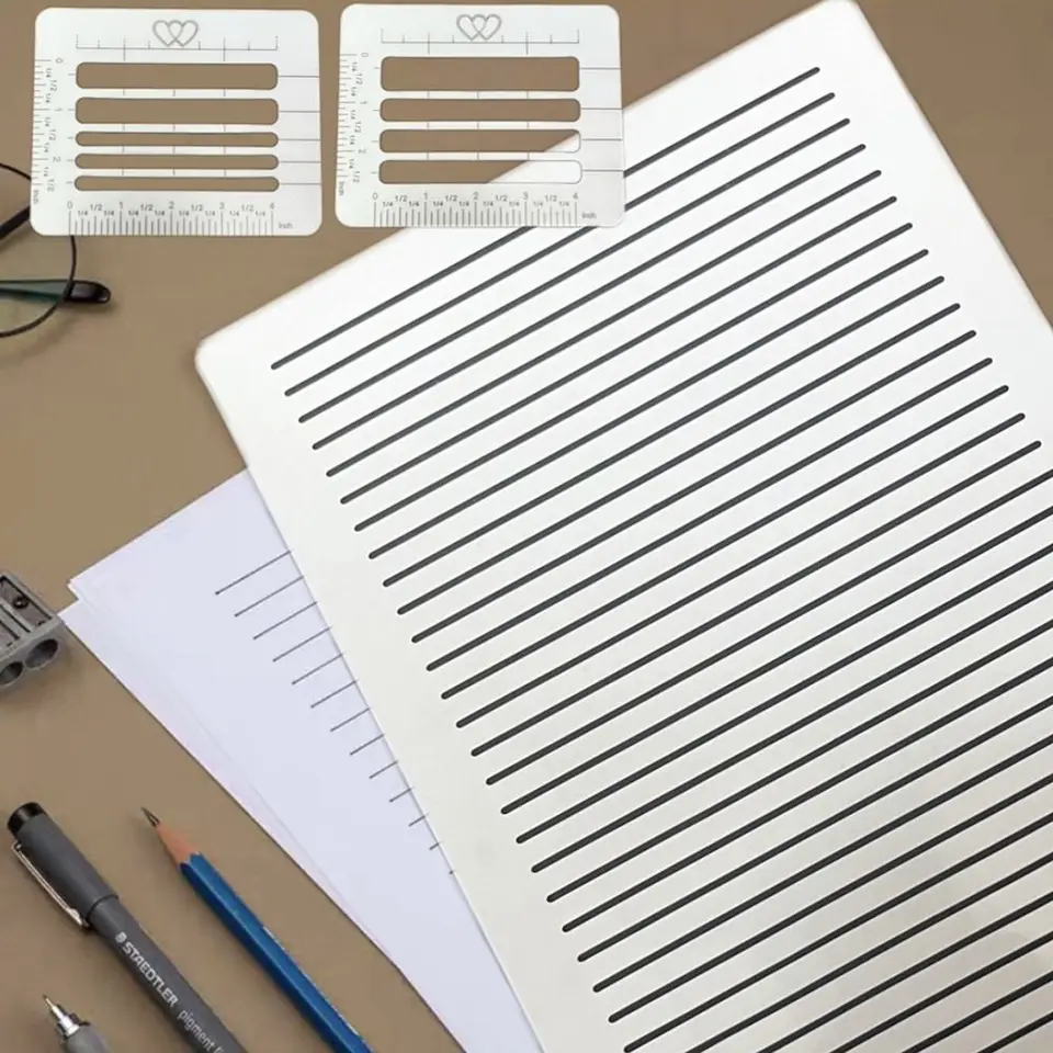 Envelope Addressing Stencil Kit – 5 Pack Of Guide Rulers For Perfectly Straight Handwritten Cards & Envelopes
