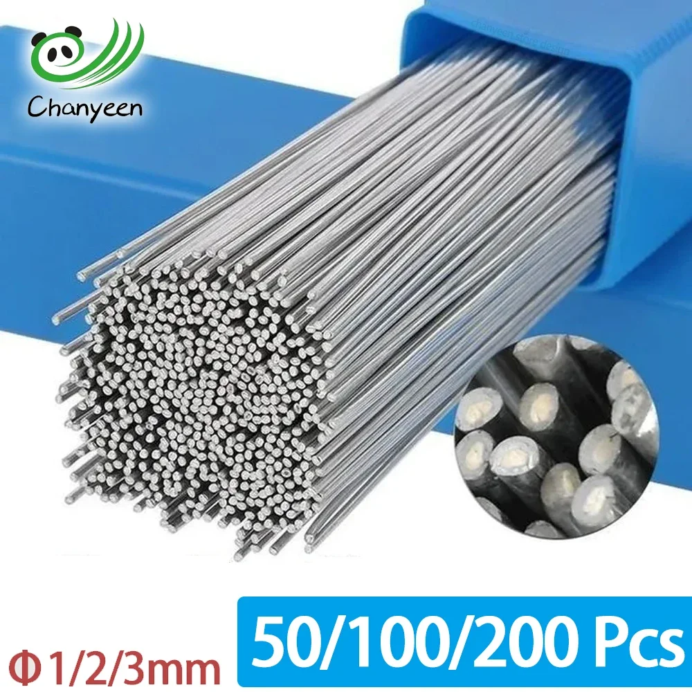50/100/200Pcs Low Temperature Easy Melt Aluminum Welding Rods Weld Bars Cored Wire Rod Solder Tin Flux for Soldering Aluminum