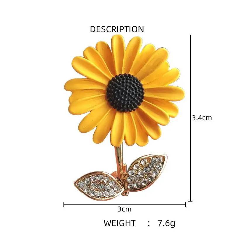 Fashion Design Enamel Sunflower Rhinestone Brooch Pins for Women Fashion  Jewelry Plant Brooches Gift - AliExpress