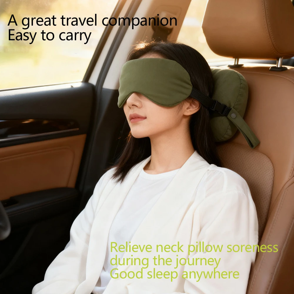 Deluxe Travel Memory Foam Neck Pillow with Sleep Mask - Ultimate Comfort for Long Journeys