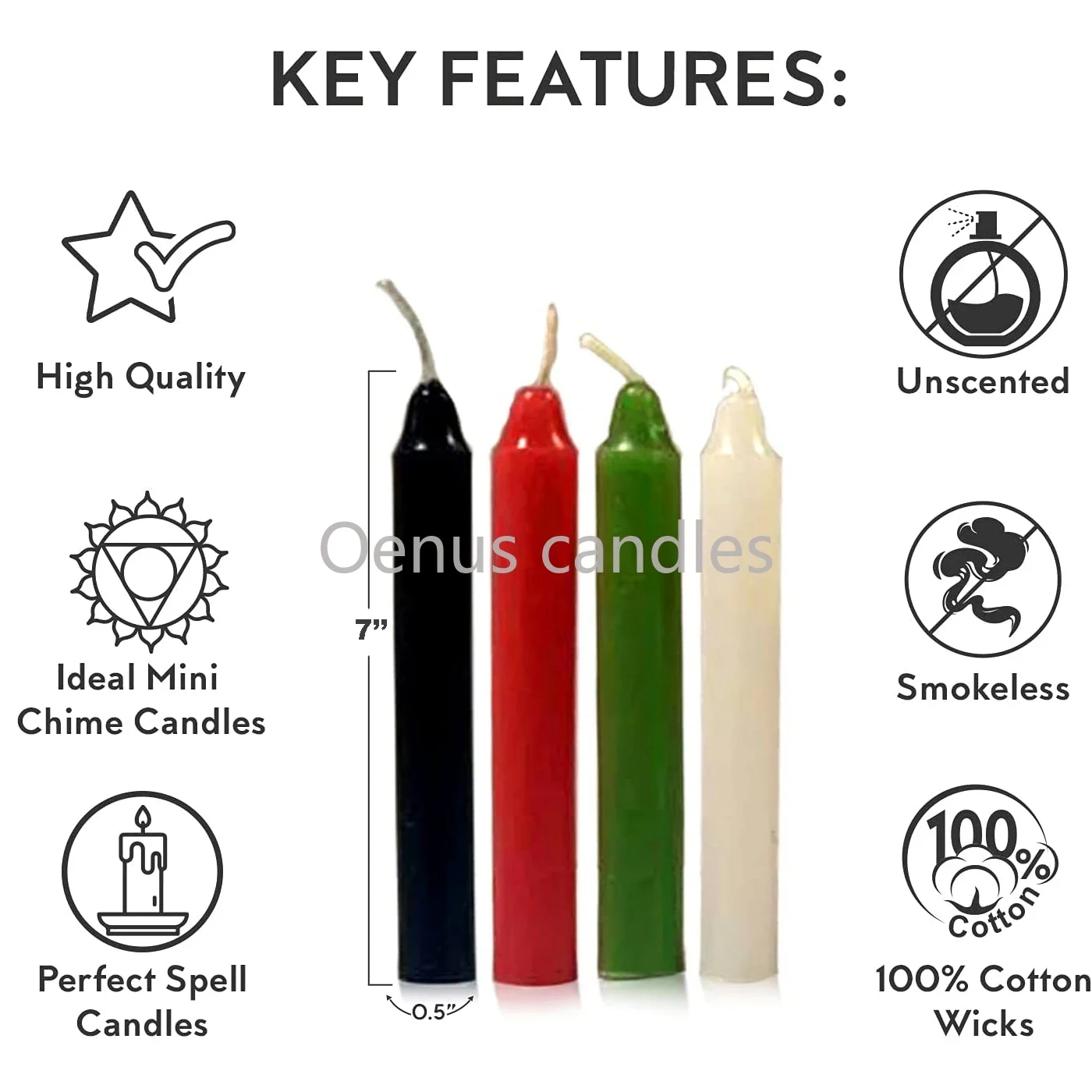 10 PCS Colored Witch Candle Spell Chime Candle for Spiritual Magic Taper Candle for Shabbat Unscented Religion Decoration - Image 4