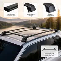 Universal Car Roof Rack Crossbars, Lightweight Premium Aluminum Material, 90 KG Max Load Capacity, Adjustable Design For Roof Beam Inner Distance 104–110 Cm, Secure Cargo Loading Function, Auto Roof Accessory For Vehicles With Gapped Raised Side Rails 7