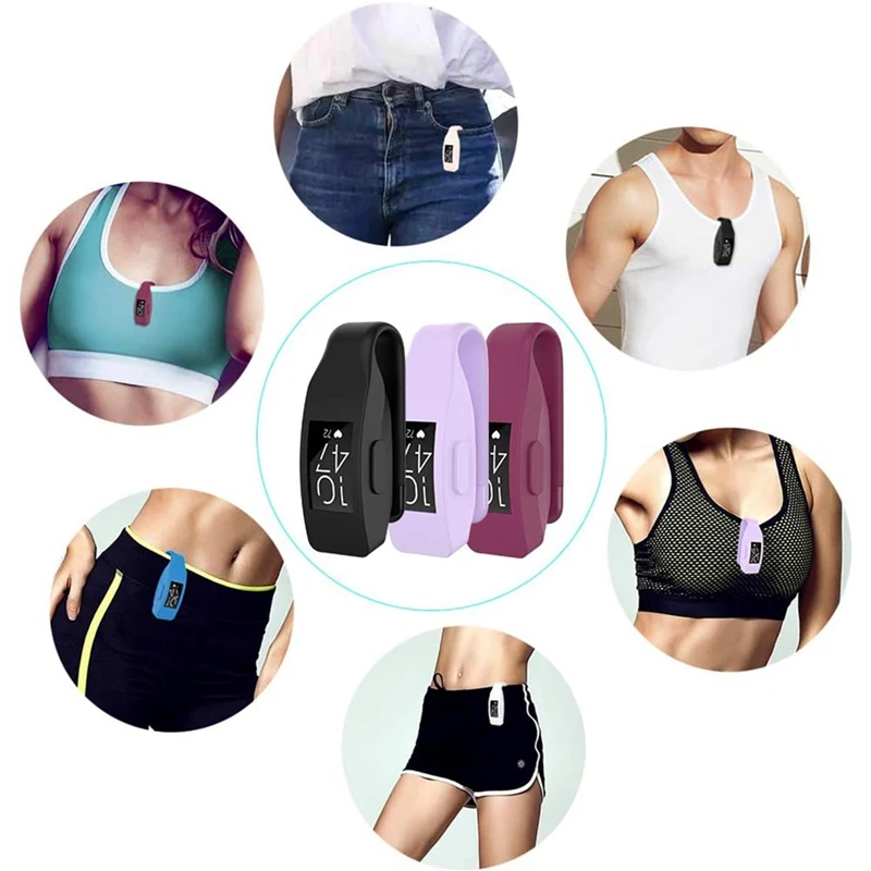 3 Pack Clips Suit For Fitbit Inspire/Inspire HR Clips With Steel Sheet, Silicone Accessory Clip