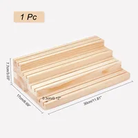 1pcs 4-Tier Wood Jewelry Display Stand Wooden Earring Organizer Holder with Grooves Jewelry Showcase Rack for Rings Earring 2