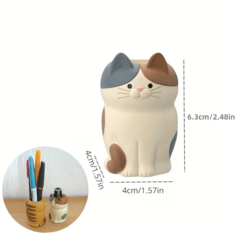 1pc Cute Cat Pen Holder, Desk Organizer for School Office and Home