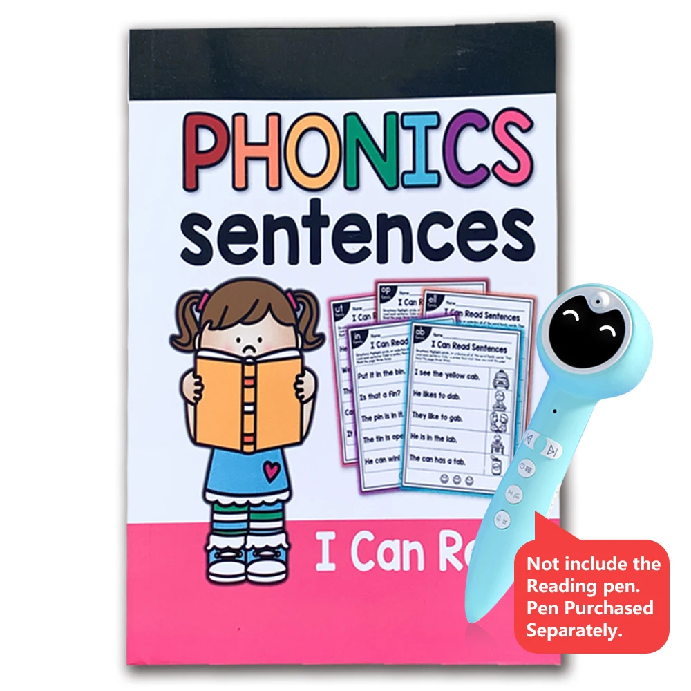 

113 Pages/English Phonics Exercise Book I Can Read Simple Sentences Training Practice Book Educational Kids Games for Children