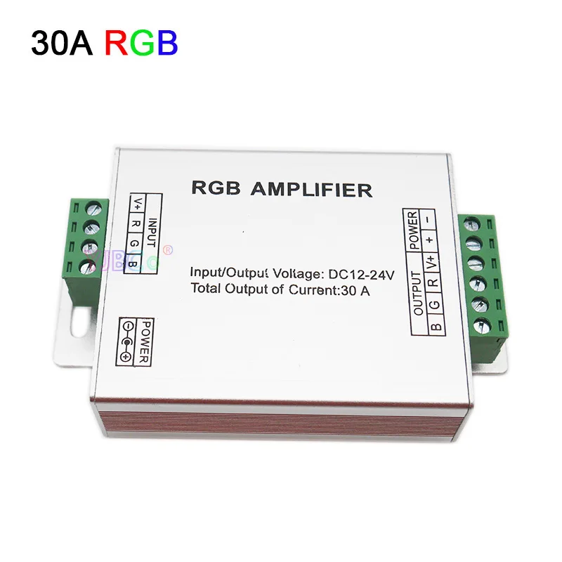12V 24V RGB/RGBW/RGB + CCT 알루미늄 LED 스트립 증폭기 RGB RGBW RGBWW 조명 테이프 용 12A/15A/24A/30A 전원 리피터 컨트롤러