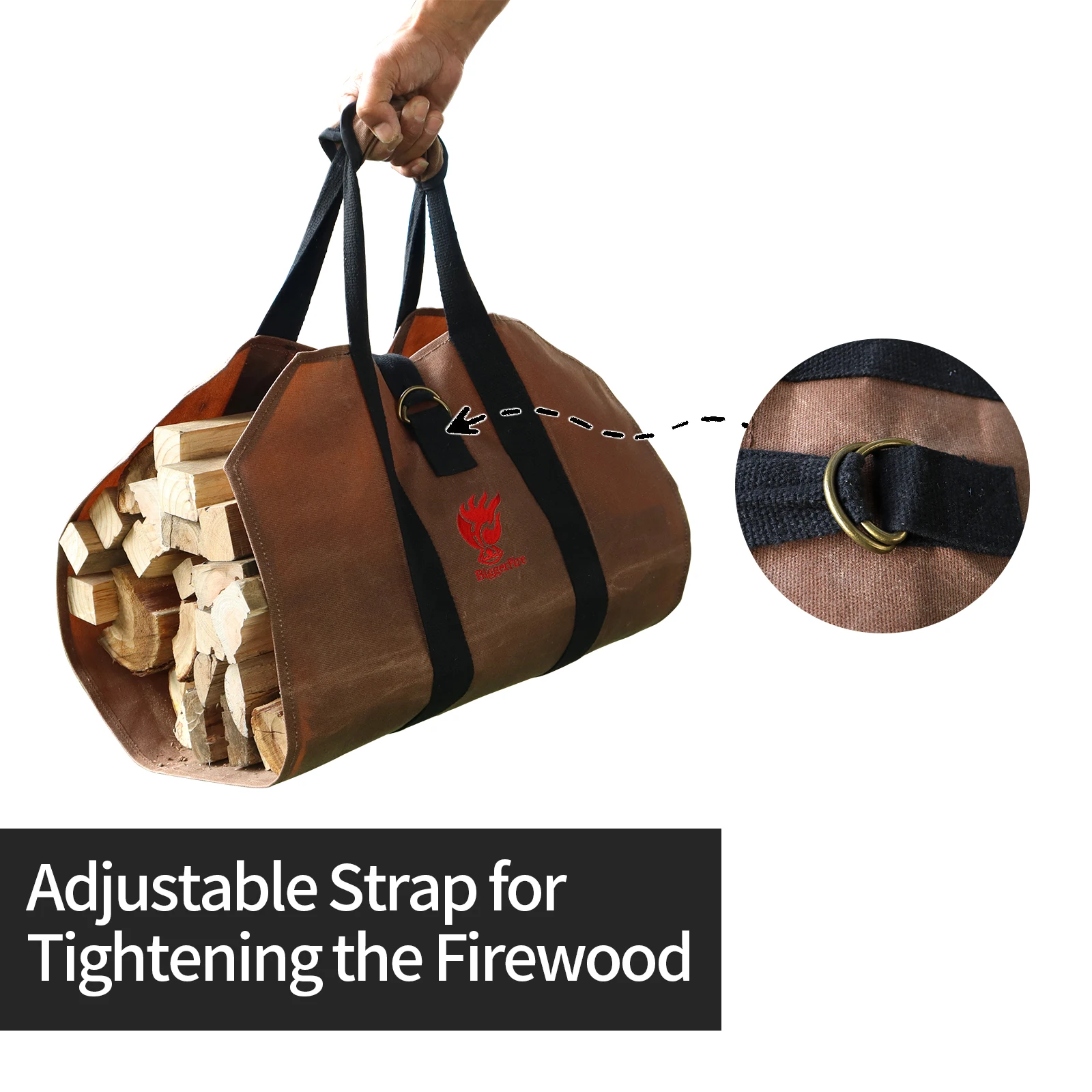 Large Capacity Firewood Storage Bag Waterproof Scratch-resistant Wood Log Carrier Outdoor Camping Firewood Holder Wood Carry Bag