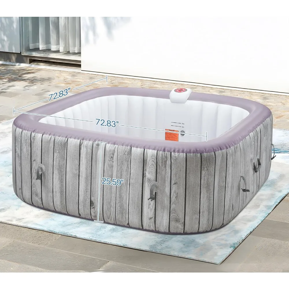 Inflatable hot tub with 130 air jets, quick filling system and insulation cover, portable hot tub for outdoor spa treatment 3
