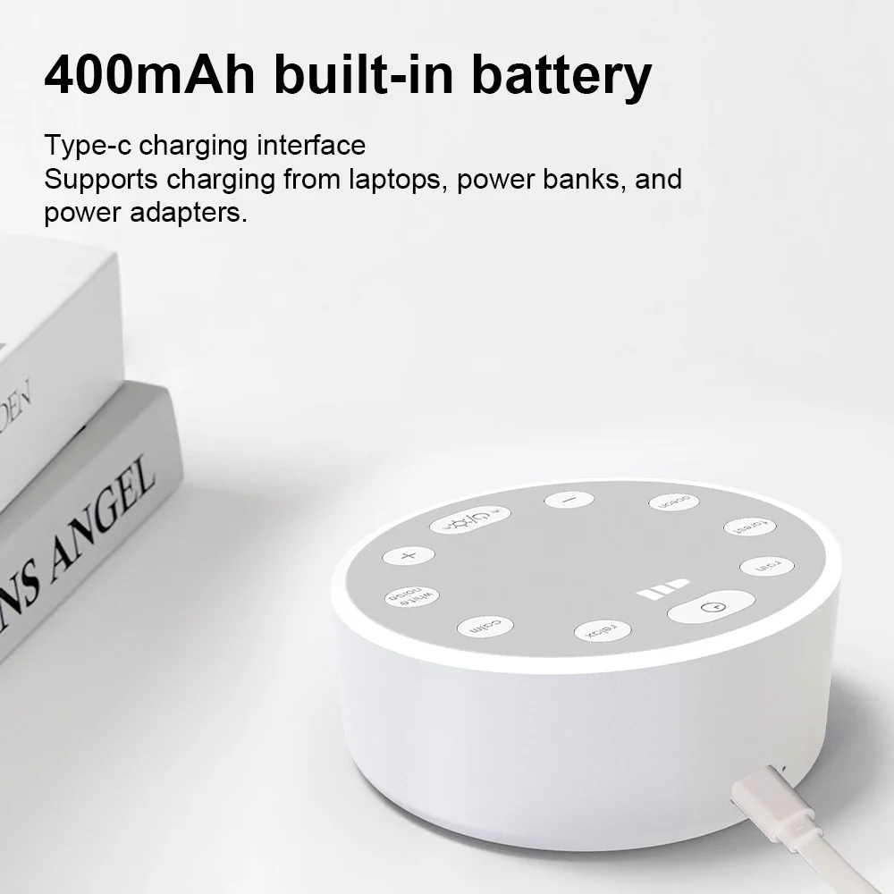 White Noise Machine Portable Baby Sleep Machine Soothing Sounds Sleep Therapy Sound Monitor Generator For Babies Adult Relax white noise machine,sleep aid device
