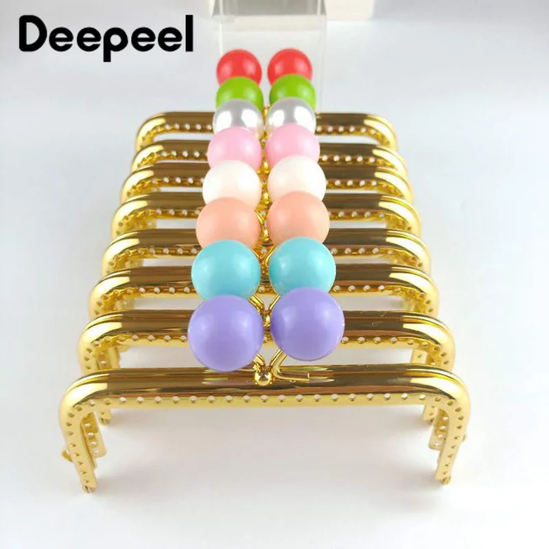 5/10Pcs 12.5cm Candy Bead Bags Handle Purse Frames Metal Kiss Clasp Sew Kit Handles for Making Bag Sewing Brackets Accessories