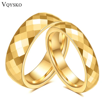 VQYSKO Vintage Patterned Band Ring Geometric Faceted Stackable Rings For Women Love Valentine's Day Wedding Gift Ldeas 1