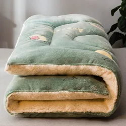 Colchón de terciopelo de cordero grueso, cojín para mantener el calor en el dormitorio de invierno, esponja de felpa de franela para estudiantes individuales