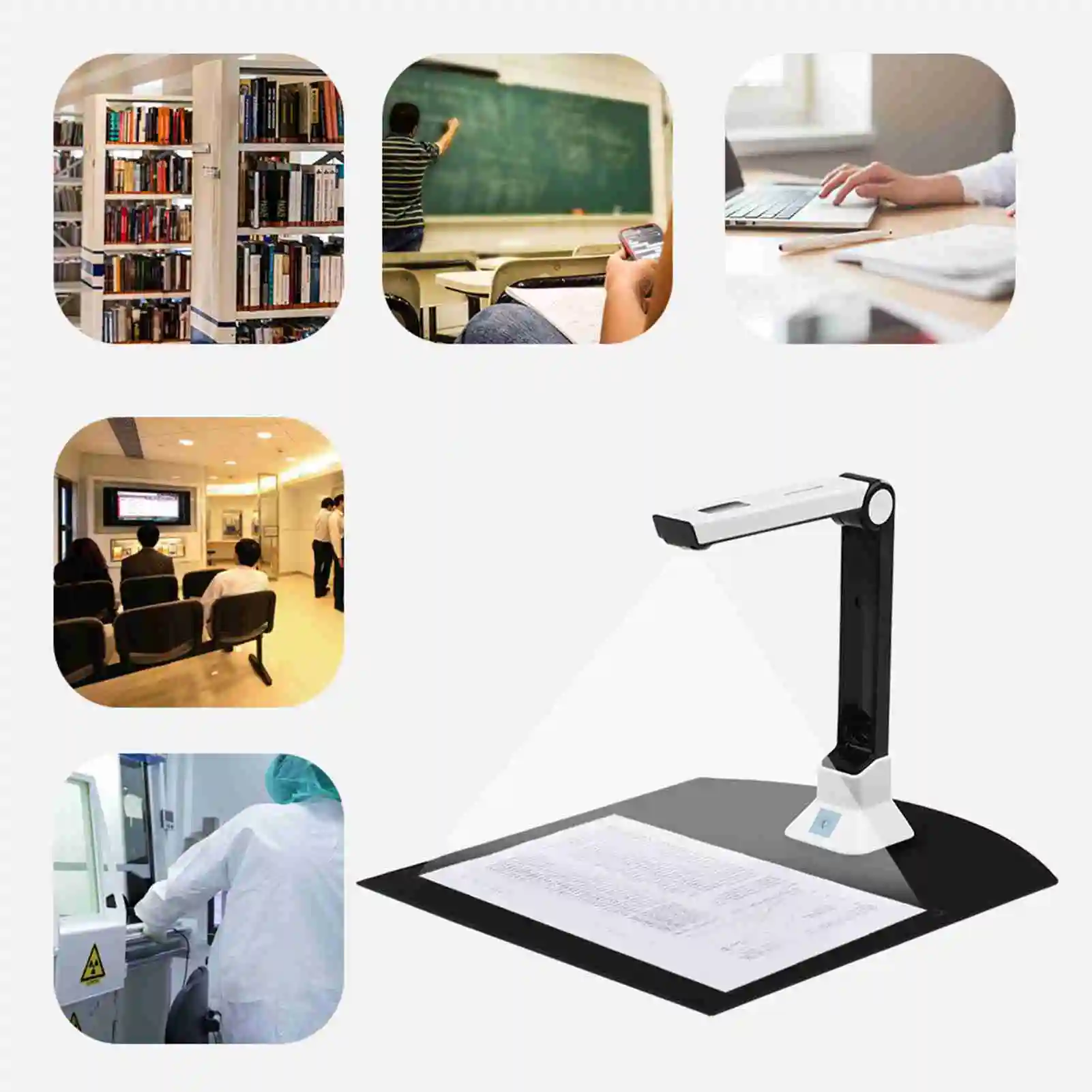 【New】Portable 10MP High Definition Scanner BK50 Capture Size A4 Document Camera for Card Passport File Documents 7 Languages