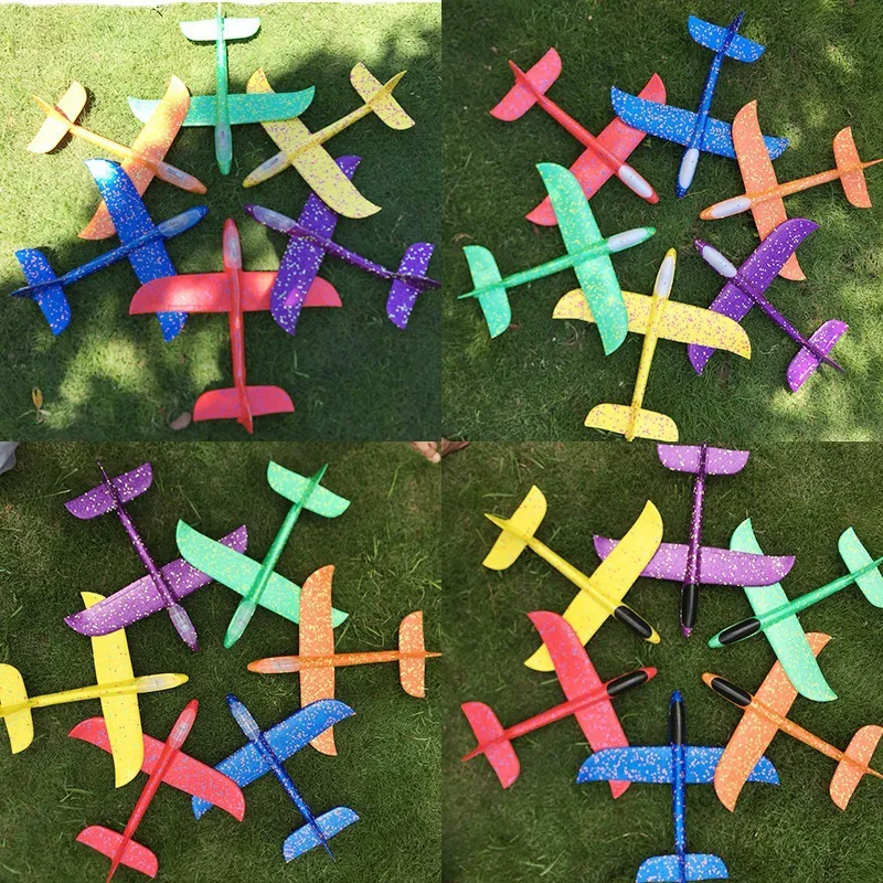 6/10Pcs Aerei Aliante In Schiuma Aereo Giocattolo Da Lancio A Mano 36Cm 48Cm Modalità Di Volo Aereo Modello Di Aereo Per Bambini Sport All'Aria Aperta