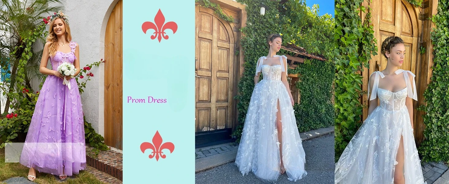 Spaghetti Strap Tulle 3D Butterfly Prom Dress Long Sweetheart Corset Cocktail Sparkly Black Gowns