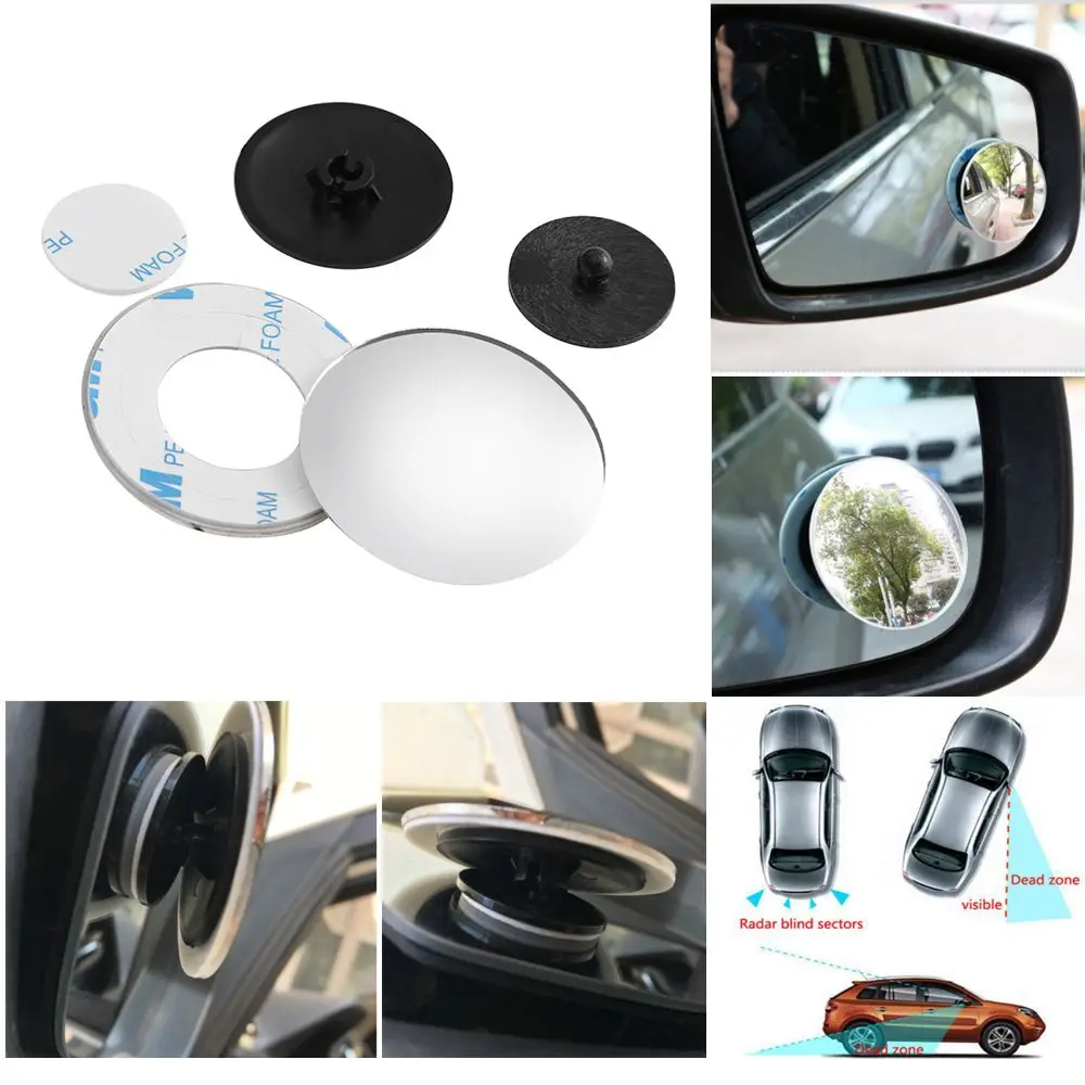 

HD Rimless Reduce Blind Spot Rear View Convex Mirrors Wide Angle Looking Glass Rearview Back Mirror Car Supplies