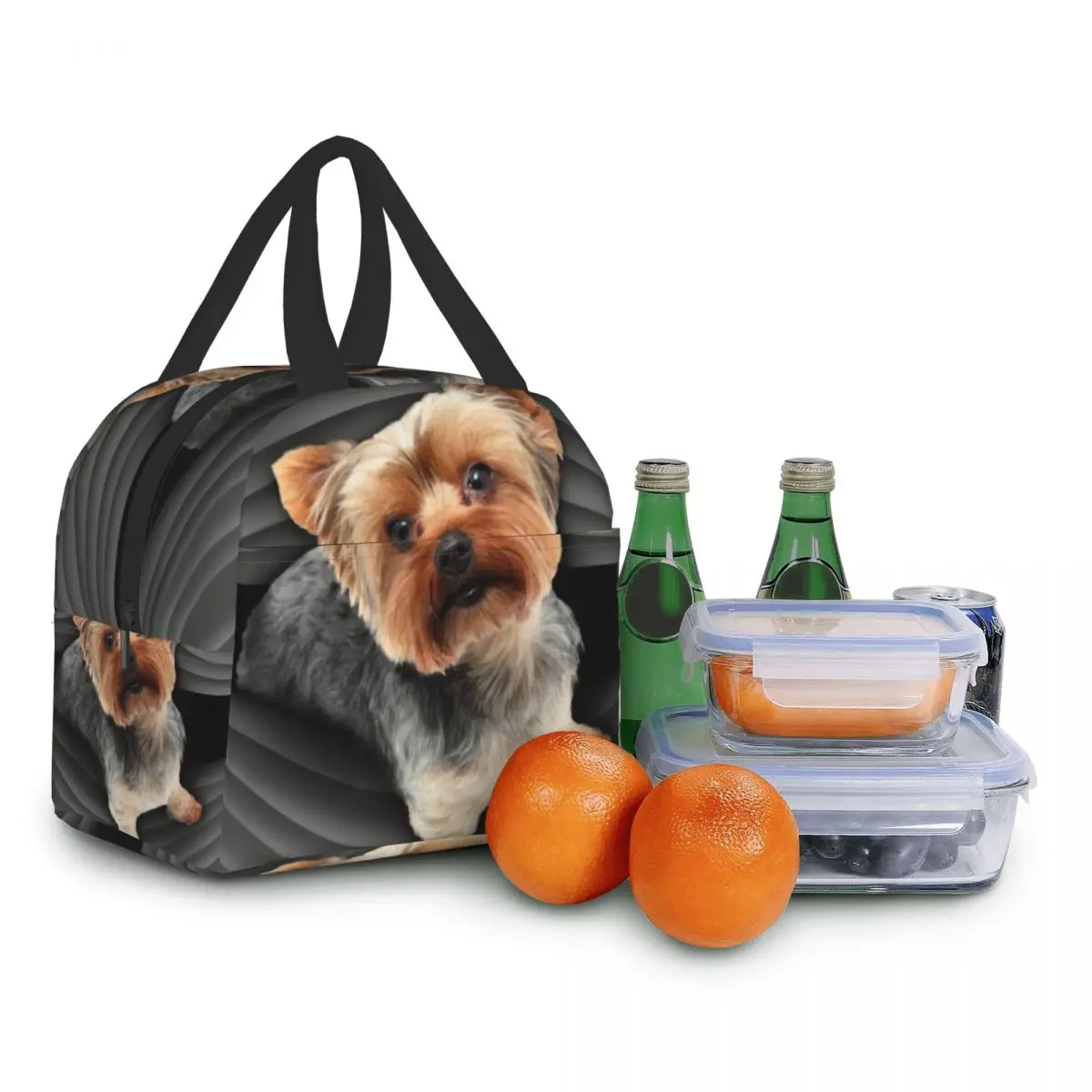 Yorkshire Terrier Insulated Lunch Bag for School Office Yorkie Dog Puppy Leakproof Thermal Cooler Bento Box Women Kids