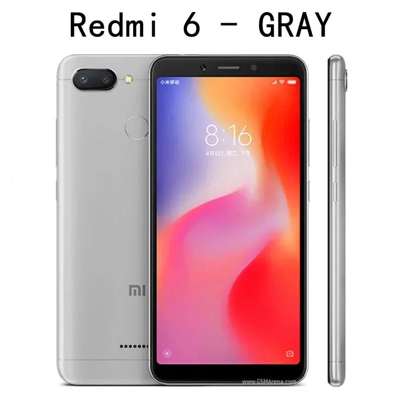 Original Xiaomi Redmi 6 4GB 64GB 13000mAh 6.6 inch celular googleplay Fingerprint Octa-core Global Rom 4G Smartphone 4