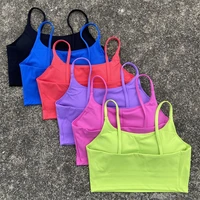 Backless Sports Bra Gym Workout Top Thin Strap Yoga Vest Women High Support Fitness Bralette Push Up Running Padded Underwear 1