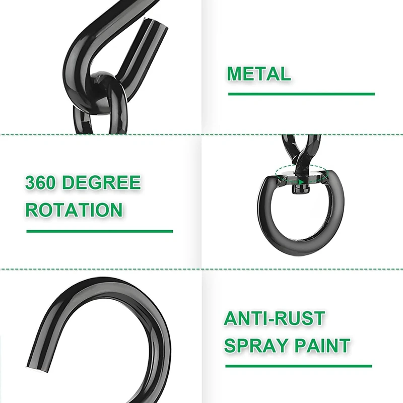 T02C!-4 Pcs Swivel Plant Hanger Pots Hooks Heavy Duty Hanging Plant Hook 360 Degrees Swivel Metal Hooks For Indoor And Outdoor