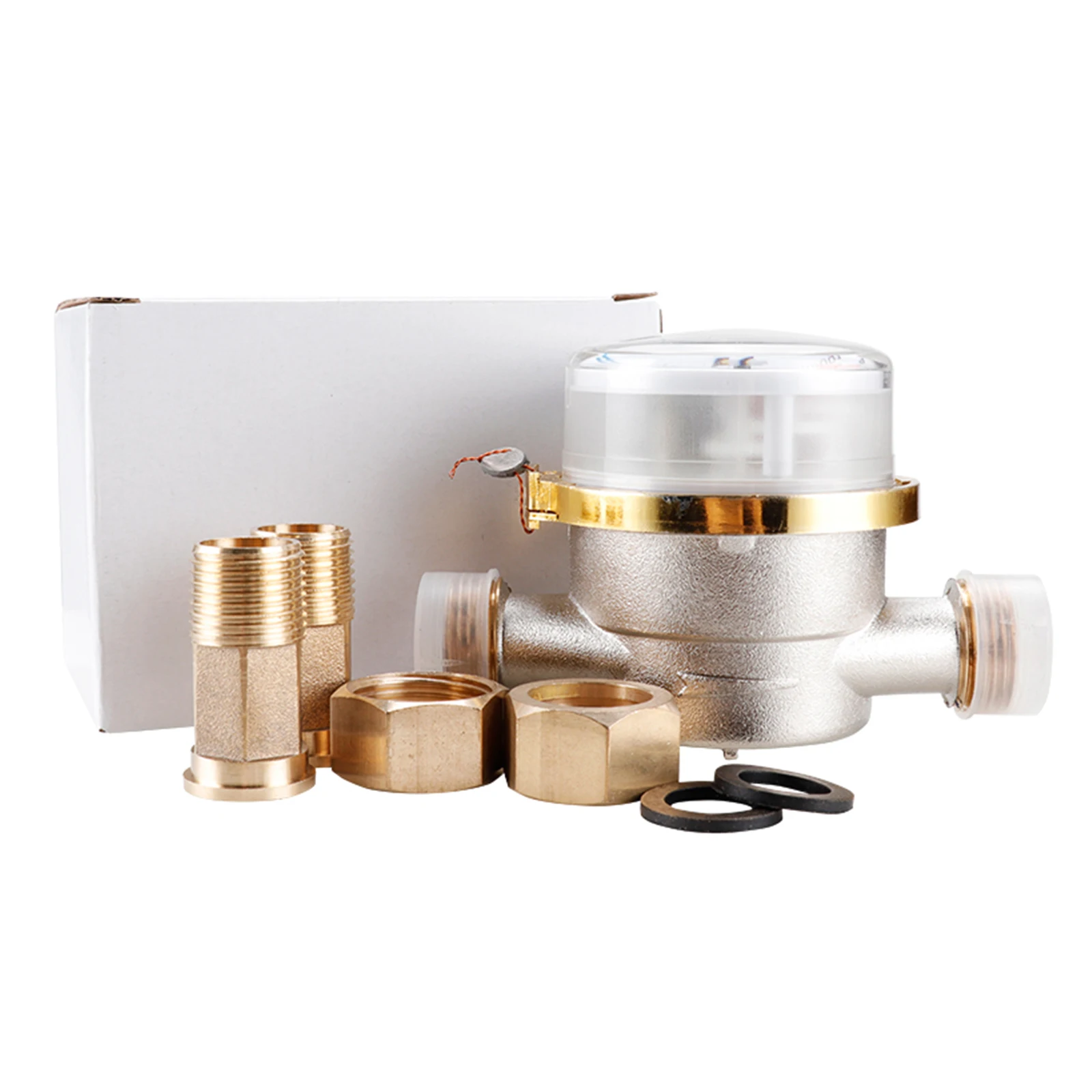 TS-S3003E 15mm 1/2 inch Cold Water Meter Read of Cubic Flow Meter 360 Adjustable Rotary Counter Water Measuring 0.0001 water meter