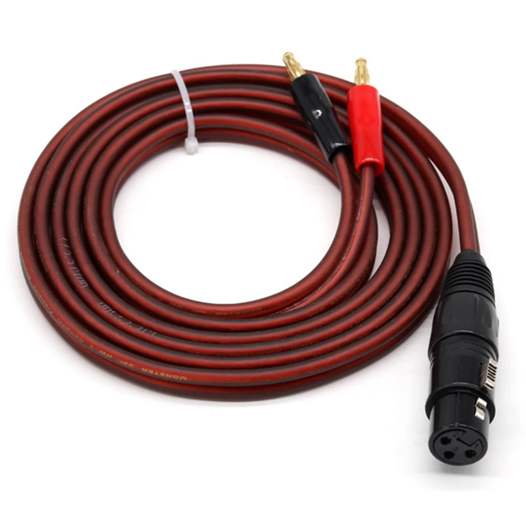 XLR-바나나 스피커 케이블, XLR 3 핀 암-듀얼 바나나 플러그, 오디오 케이블, 금도금 4mm 플러그, XLR3 프로 하이파이