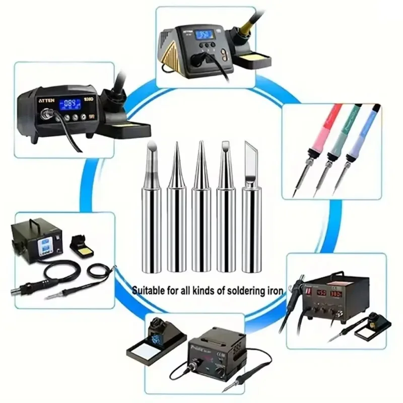 5 Environmentally Friendly Constant Temperature Soldering Iron Tips Practical Universal Soldering Tips with Internal Heating