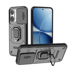 Durable Shockproof Case with Strong Kickstand and Lens Cover for Poco X8 Pro (Black)