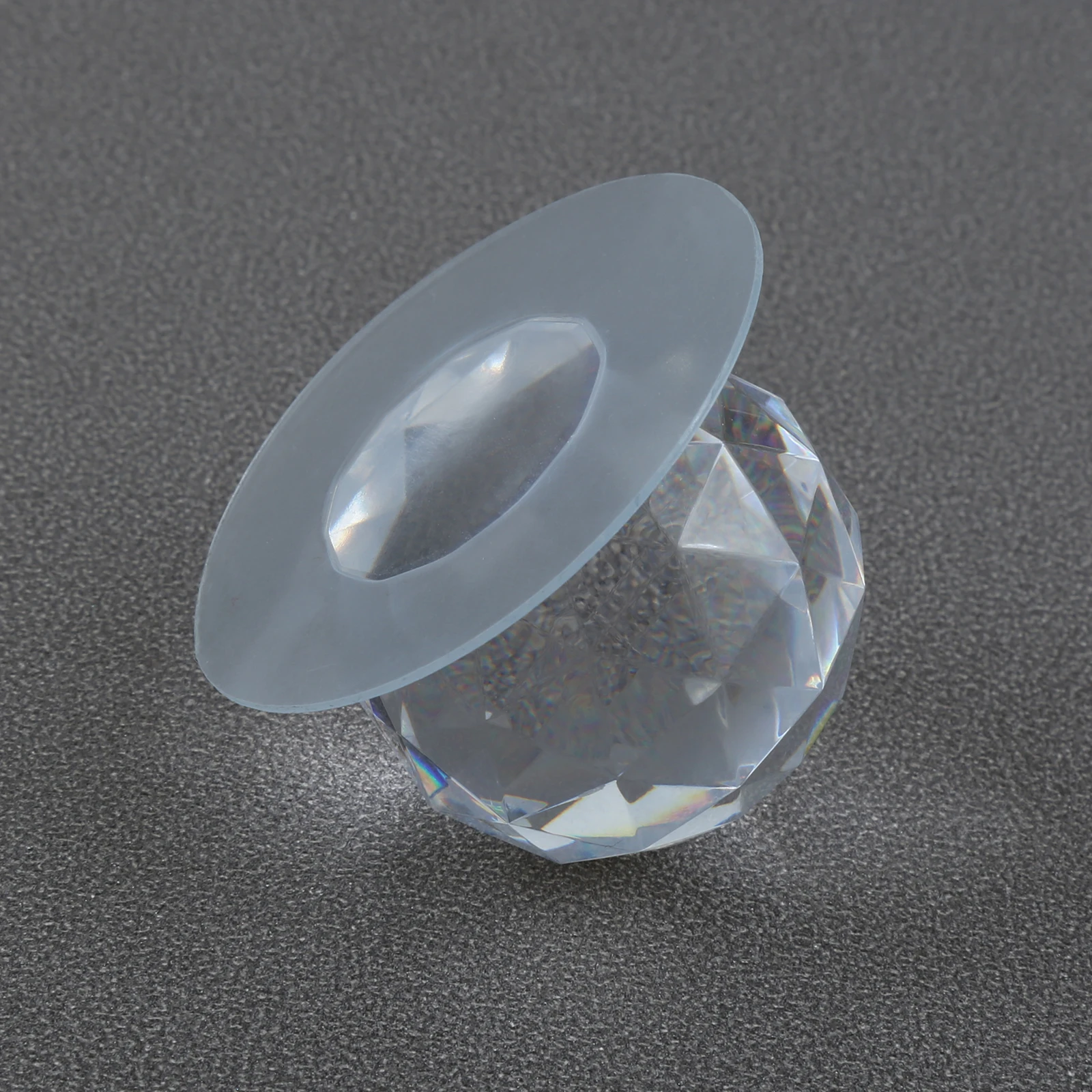 Description Picture 6 of item4sets Self-adhesive Transparent Acrylic Knob Round Diamond Shape Handle Clear Crystal Mini Pull Glass Door Window Cabinet Drawer