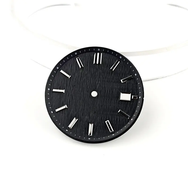 33.5mm No Logo Wave Radial Waffle Wear Watch Dial - Carved Case Mod Parts