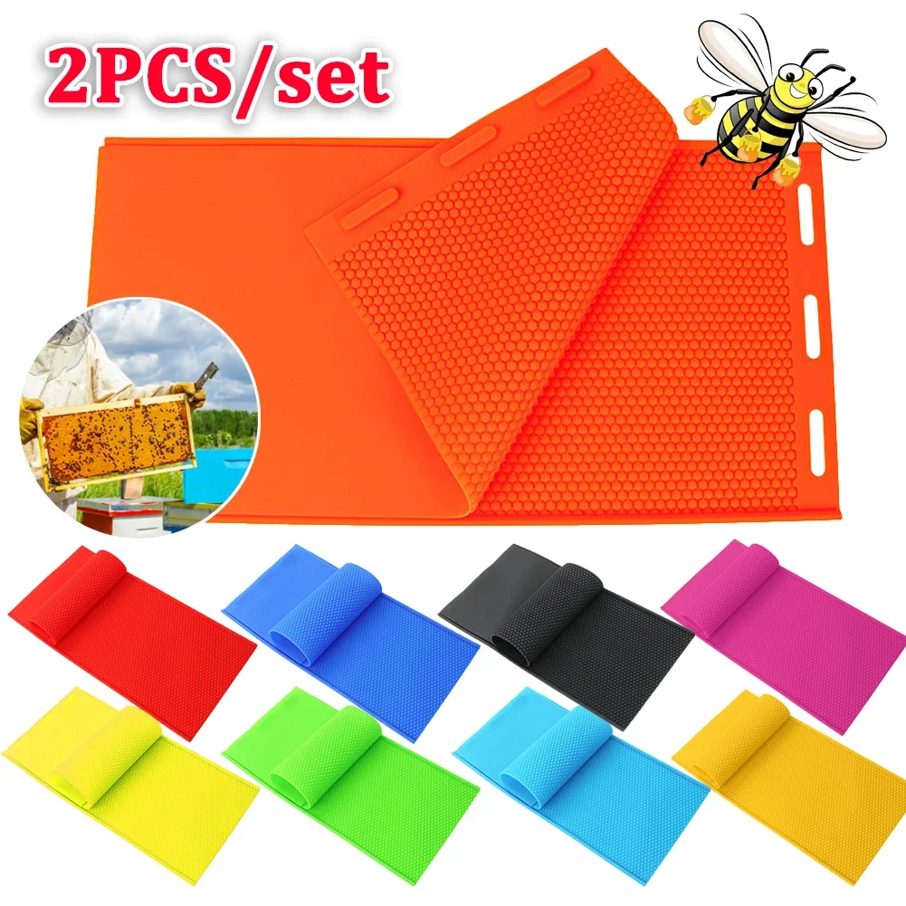 2pcs Beeswax Nest Base Piece Mold Soft Silicone Honeybee Wax Flake Nest Base Mold Reusable Lightweight Practical Beekeeping Tool