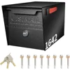 Locking Mailbox, Curbside Security Mailbox with Combination Lock, Post Mount Lockable Mailbox with Reflective Numbers 1