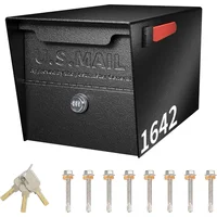 Locking Mailbox, Curbside Security Mailbox with Combination Lock, Post Mount Lockable Mailbox with Reflective Numbers 1