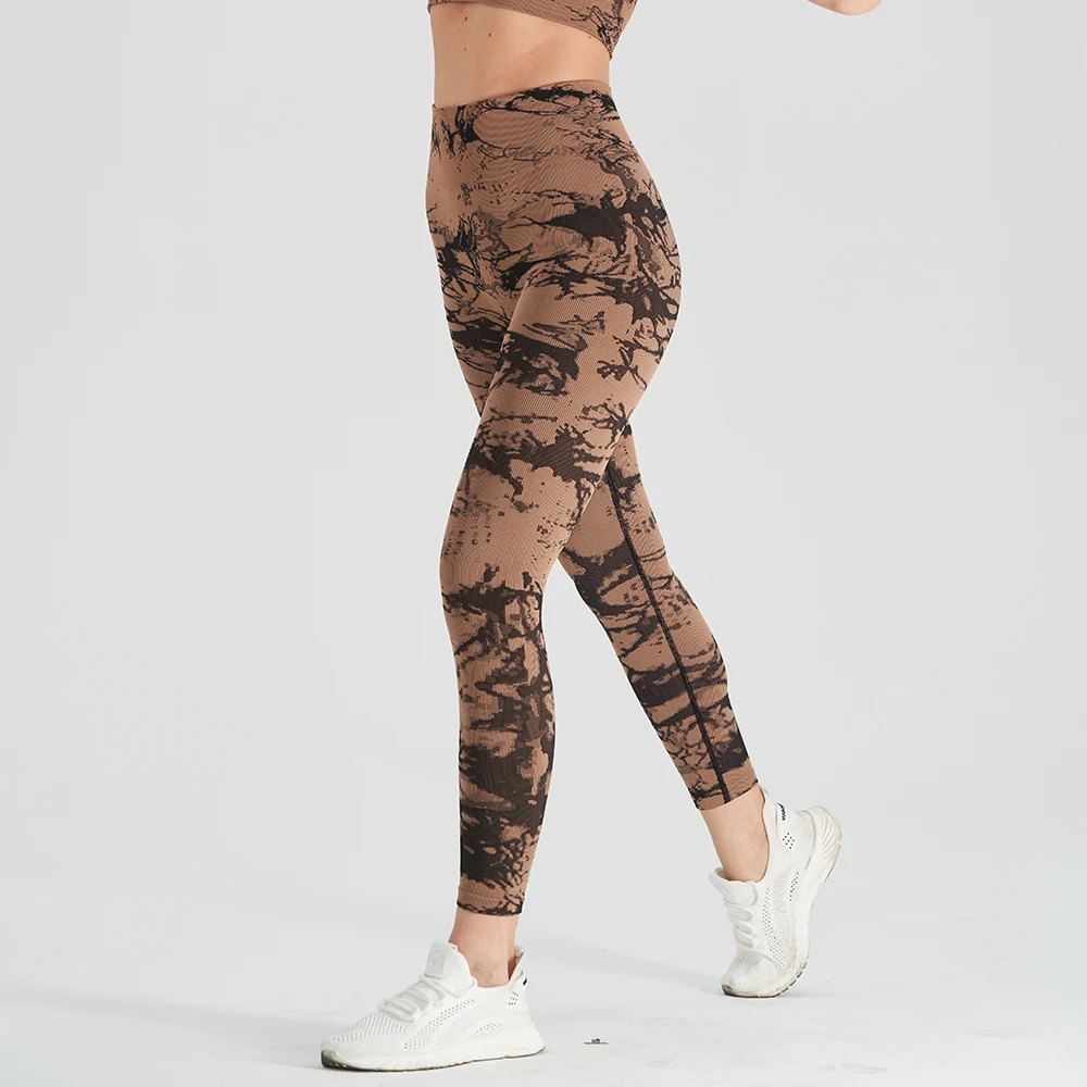 LANTECH Women Gym Yoga Seamless Pants Sports Leggings Clothes Stretchy Hips Push Up Squat Exercise Fitness Activewear Camo