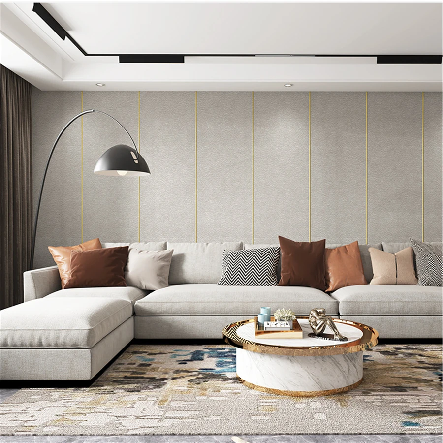 Linen 3D Foam Self-adhesive PVC Solid Color Thickened Waterproof Background Wall Renovation Wallpaper Wall Stickers Home Decor 6