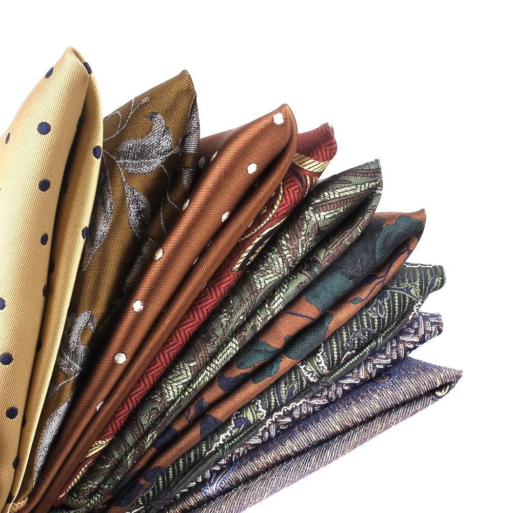Men's Suit Pocket Towel Fashion Polyester Trend Accessories Retro Embroidery Pattern Small Square Towel Handkerchief pocket square,mini handkerchief