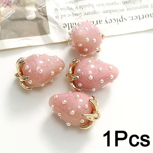 3D 수지 달콤한 딸기 모양 과일 펜던트, DIY 쥬얼리 제작, 귀걸이, 목걸이, 팔찌, 키체인 액세서리 4
