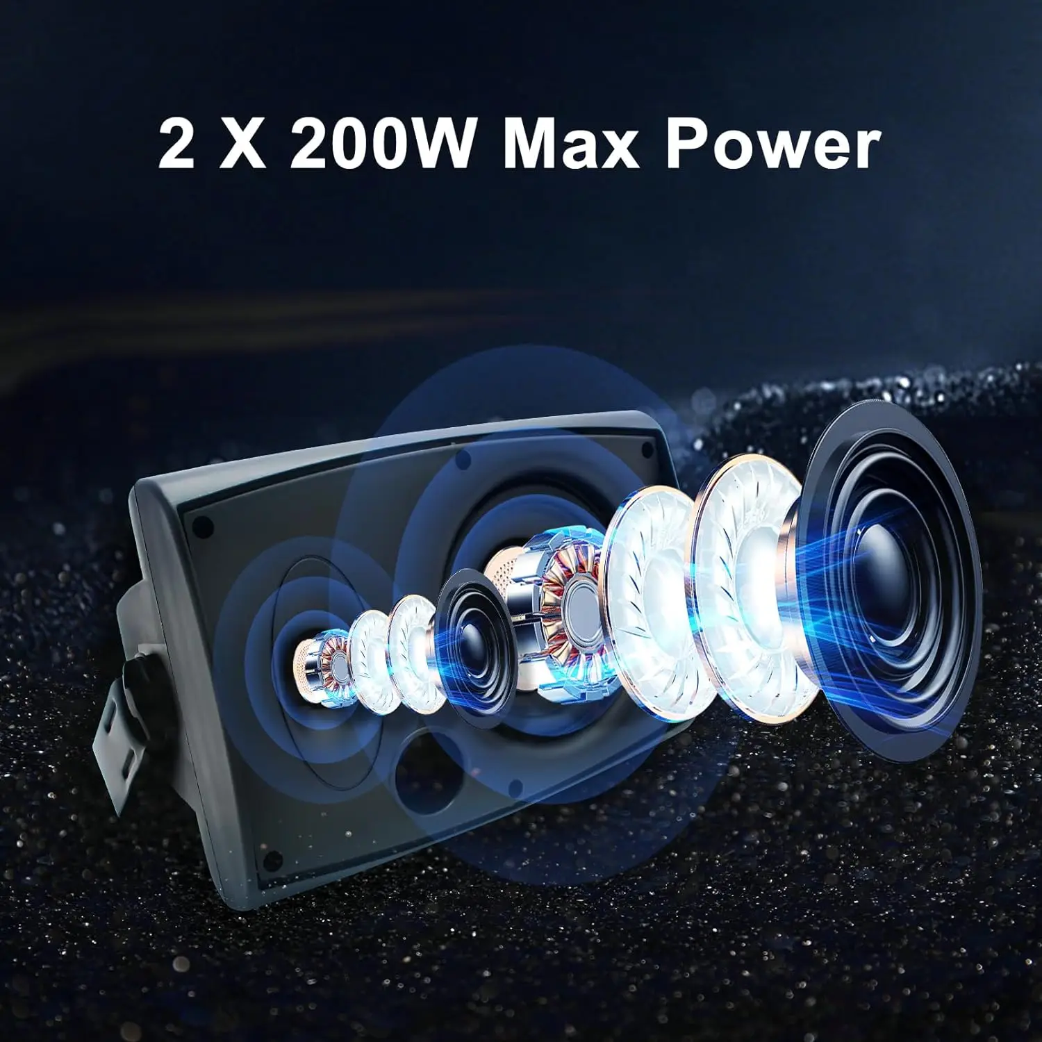 Herdio 6.5 Inch 400W Outdoor Passive Speakers Wall Mount Speakers Wired Waterproof With Powerful Bass For Patio Garden Poolside 4