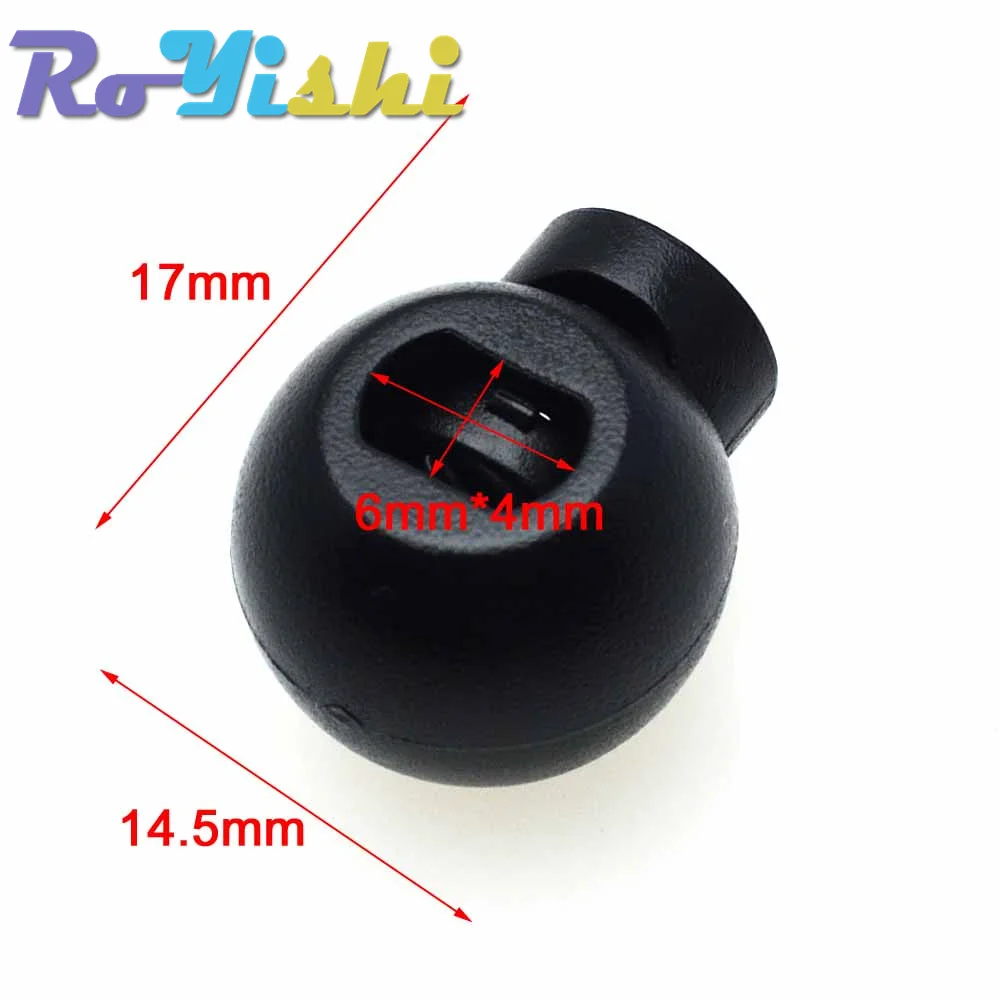 Detachable Stopper Cord Lock Stopper Cord Stopper Cord Lock Cord End Lock 10 Pcs/Pack Cord Lock Round Ball Toggle Stopper Plastic Size:17mm*14.5mm*12mm Toggle Clip Black