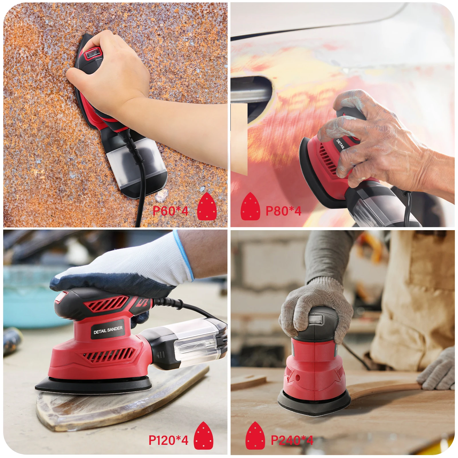 Palm Sander Cordless Detail Sander 14000RPM Compact Electric