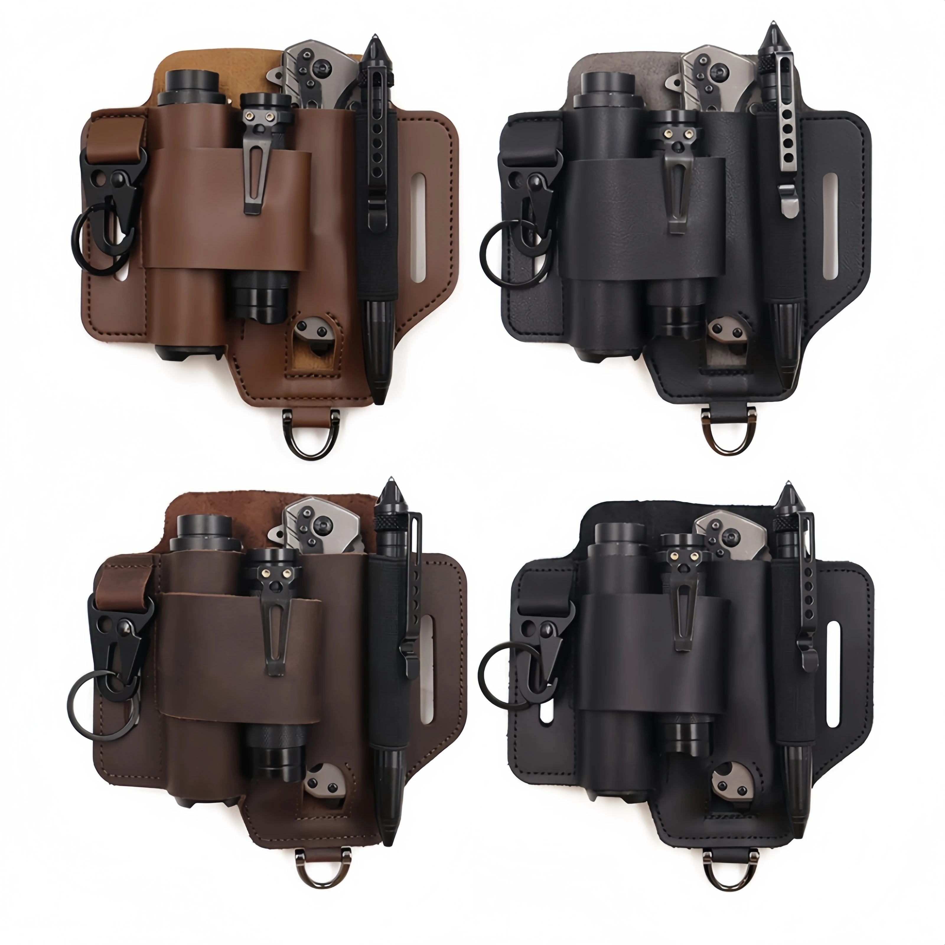 Tactical Leather Multifunctional Outdoor Survival Pouch