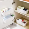 WORTHBUY Wall Mounted Medicine Storage Rack Cabinet Plastic Drug Organizer Shelf Desktop Stackable Medicine Storage Basket 3