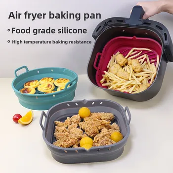 Reusable Silicone Baking Pan For Air Fryer & Oven Non-Stick Oil-Proof Food Baking Tray Heat Resistant